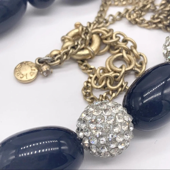 J. Crew Navy & Pave Beaded Necklace - Picture 3 of 3